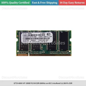 Q7721-60001 HP 128MB PC2100 DDR-266MHz non-ECC Unbuffered CL2 200-Pin DDR - Picture 1 of 1