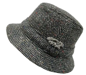 Hanna Hats Bucket Tweed Irish Hat 100% New Wool Donegal Ireland Size Medium - Picture 1 of 10