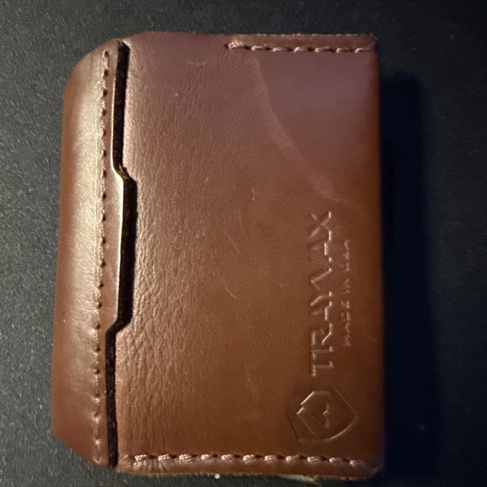 Cartera minimalista de cuero marrón cuaderno Trayvax Summit Foto 1 de 4