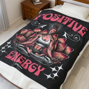 Positive Energy Velveteen Plush Blanket - Picture 1 of 10