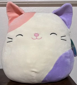 Squishmallows Carlota Calico Katze 12 Zoll Plüsch Creme Rosa Lila 2021 - Neu mit Etikett - Bild 1 von 7