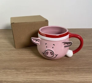 Taza de café M&S Percy Pig rosa 3D Navidad Marks & Spencer - Nueva en caja - Imagen 1 de 7