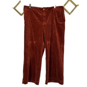 Pantaloni in velluto a coste LOFT gamba larga taglia 18 arancione ruggine autunno preppy boho - Foto 1 di 6