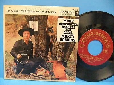 Marty Robbins More Gunfighter Ballads Vol 1 1960 PS 7" EP Columbia B 14811 Foto 1 de 4