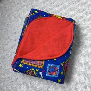 Baby Blanket Dogs In Colorful Squares Homemade - Picture 1 of 7