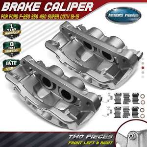 2x Disc Brake Caliper w/Bracket for Ford F-250 350 450 Super Duty 13-15 Front