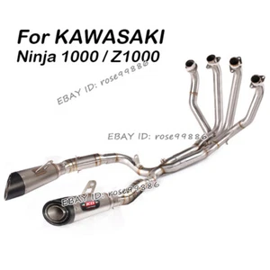 Motorcycle Exhaust Headers Pipe Link Muffler Tips For Kawasaki Ninja 1000 Z1000 - Picture 1 of 9