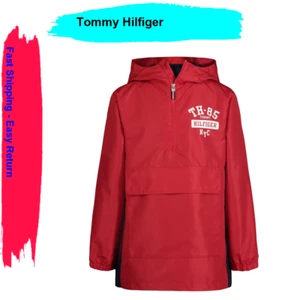 $69.50 Tommy Hilfiger, Boys' Quarter-Zip Pullover Raincoat, Red, 7 - Picture 1 of 3