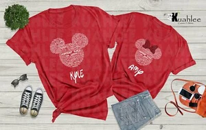 Mickey Minnie Silhouette Disney Disneyland Couple Family Anniversary Vacation Sh - Picture 1 of 2