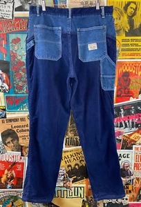 De colección Hombres Años 90 Pantalones de Carpintero de Pana Azul Usados Ropa de Trabajo Para Hombres Pantalones de Carpintero 34x34 - Imagen 1 de 8