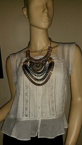 Polo Ralph Lauren blue label white blouse tank top NWT - Picture 1 of 10