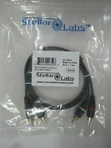 Audio / Video Cable Assembly, RCA/Phono Plugs (2) 12 ft, 3.7 m by STELLAR LABS - Picture 1 of 6