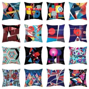 Geometric Abstract Pattern Printing Pillow Office Car Personality Lumbar Cushion - Picture 1 of 39