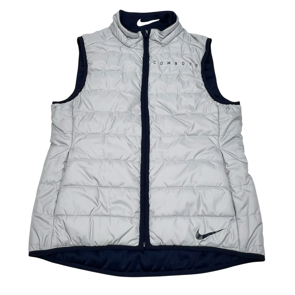 Chaleco acolchado reservable Nike Shield Dallas Cowboys talla pequeña mujer raro cremallera completa Foto 1 de 4