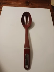 KITCHENAID STURDY LONG SLOTTED SERVING SPOON COOKING UTENSIL KITCHEN AID RED - Picture 1 of 7