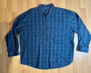 Van Heusen Shirt Mens 2XL Plaid Button Down No Iron Long Sleeve Pocket Classic - Picture 1 of 11