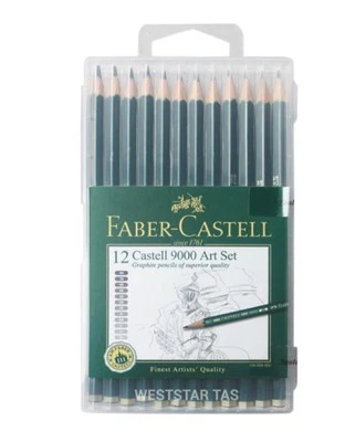 Juego de 3 lápices artísticos boceto grafito FABER-CASTELL 9000 años 12 arte 8B - 2H  Foto 1 de 4
