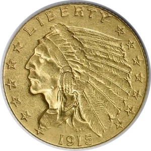 1915 $2.50 Gold Indian AU Uncertified #933 - Picture 1 of 2