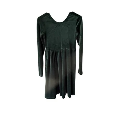 Hanna Andersson Green Velvet Long Sleeve Dress Kids Girls Size 12 Party Fall - Image 1 of 4