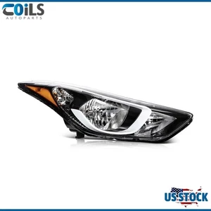 Juego de montaje de faros para Hyundai Elantra 2014-2016 carcasa negra derecha - Imagen 1 de 9