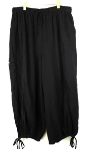 RAVIYA Cotton Cargo Coverup Pants Size 1X Black Retail $58 - Picture 1 of 4