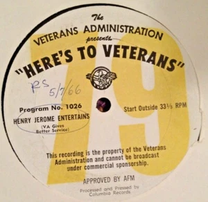 RADIO SHOW: HERE'S TO VETERANS #1026 HENRY JEROME SHOW & #1025 PATTI PAGE SHOW - Bild 1 von 2