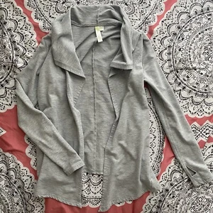Womens Light Gray Green Tea Open Cardigan Small - Picture 1 of 8