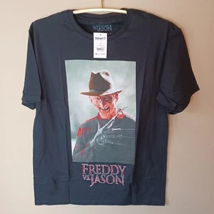 Freddy vs Jason Men's Black T-Shirt-M-Halloween-Nightmare on Elm Street - Picture 1 of 4