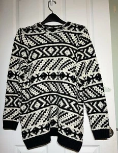 Ruff Hewn Black/White Ski Sweater XL - Picture 1 of 6