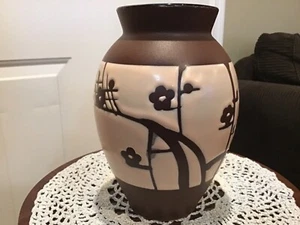 Vintage Brown & Pink Floral Vase Made In Japan 7 1/2” - Picture 1 of 8