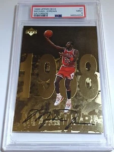 1998 Upper Deck Michael Jordan Gatorade #4 Jumbo GOLD Foil - PSA 9 (Low POP) - Picture 1 of 2
