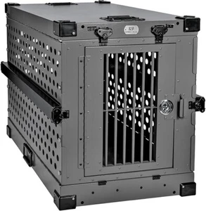 K9 Kennel Boss Powder-Coated Aluminum Dog Crate - Small (Gray) - Picture 1 of 6