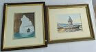 Pair Of Mini Watercolor Paintings Framed Italy Scenes Signed Tizy 8.25" X 7.25"