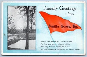 1922 Smiths Grove Kentucky Friendly Greetings banderín postal a Anderson Ind - Imagen 1 de 2