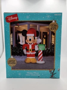 Gemmy 7 foot Santa Mickey Mouse w/North Pole Mailbox Christmas Inflatable Disney - Picture 1 of 12