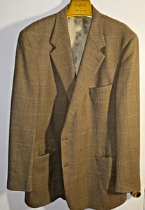 Brooks Brothers Suit Coat Blazer 48 L Brown Tweed Plaid Great 100% Wool Lined - Picture 1 of 16