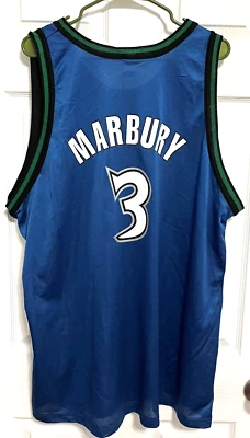 Camiseta deportiva azul para hombre Stephon Marbury 3 Minnesota Timberwolves 52 Champion NUEVA ETIQUETA Foto 1 de 4