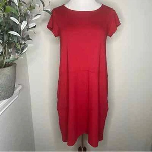 Eileen Fisher Red A Line Dress Size Small - Picture 1 of 6