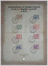 #9 Germany 3rd Reich VERY RARE SHEET "Olympic summergames Berlin" 609-616 1936!