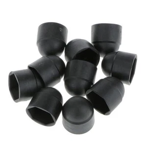 M12 Black Domed Plastic Nut / Bolt Cover Caps 18MM Spanner Size - PK 10 - Picture 1 of 6