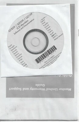 HP LCD Monitors Software & Documentation Q1859 / Q2009 / Q2159 CD Kit  SEALED - Image 1 of 2