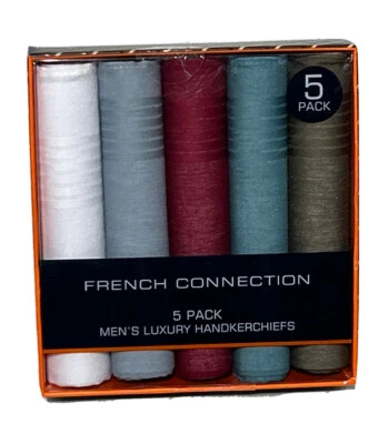 French Connection Men's 5 Pack Luxury Handkerchiefs - Image 1 of 2
