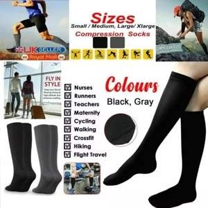 Pairs Flight Compression Socks Non-Slip Breathable Flight Socks For Men Women - Picture 1 of 14