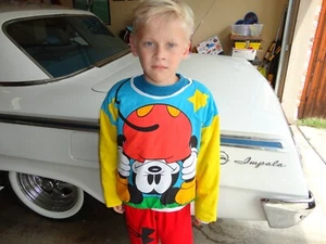 Vintage 90's Walt Disney Mickey Mouse Reversible Kids Pullover Sweater Size 7 - Picture 1 of 4