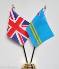 United Kingdom & Netherlands Aruba Double Friendship Table Flag Set