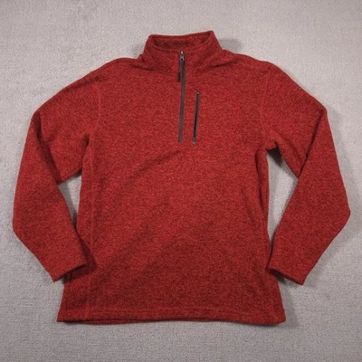 Mountain Club Pullover Herren Large rot Fleece Quarter Zip Outdoorpullover warm - Bild 1 von 4