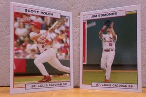 BASEBALL CARD RETRO STYLE BAZOOKA SCOTT ROLEN & JIM EDMONDS ST. LOUIS CARDINALS - Picture 1 of 2