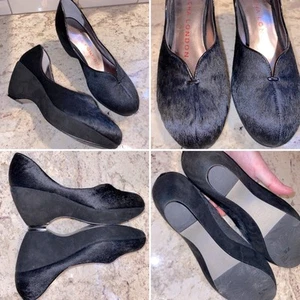 SACHA LONDON $180 Keno Platform Wedge Calfhair Comfort Heel 8 NWOT - Picture 1 of 11