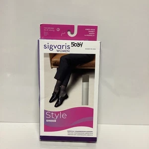 Sigvaris Sheer Compression Socks Women ML 20-30 Black 06359 - Picture 1 of 8