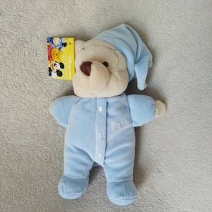 Disney Store Exclusive Baby Winnie the Pooh Soft Blue Rattle Plush Toy - Tagged - Picture 1 of 3